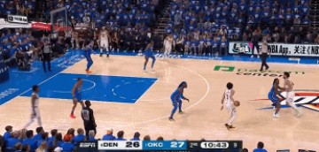 电子png游戏太伤了！掘金弧顶简单配合 斯特劳瑟传球威少没接住再度失误