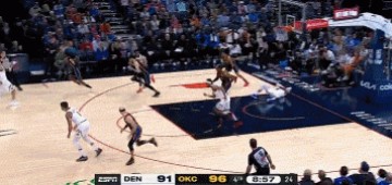 png电子平台威少突破被霍姆格伦扫到面部但没吹罚&后者反击暴扣 马龙抱怨吃T